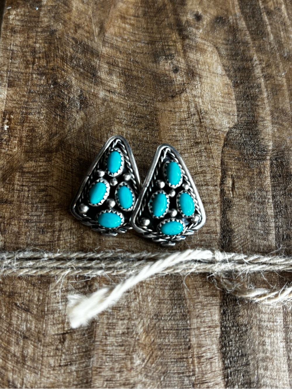 Turquoise Stone Silver Teardrop Earrings - Women's Jewelry